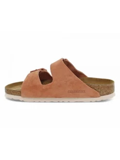 Birkenstock Flat Sandals Arizona In Rose Suede Leather^Women Flat Sandals