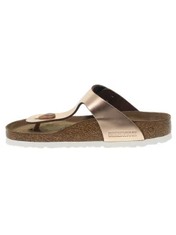 Birkenstock Flat Sandals Gizeh Soft Footbed In Platinum Leather^Women Flat Sandals