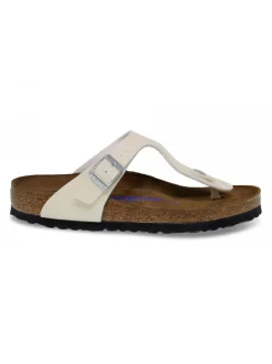 Birkenstock Flat Sandals Gizeh In Pearl Birkoflor^Women Flat Sandals