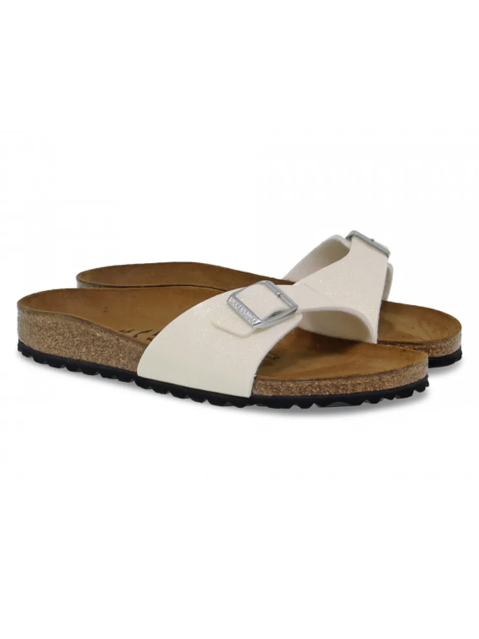 Birkenstock Flat Sandals Madrid In Pearl Birkoflor^Women Flat Sandals