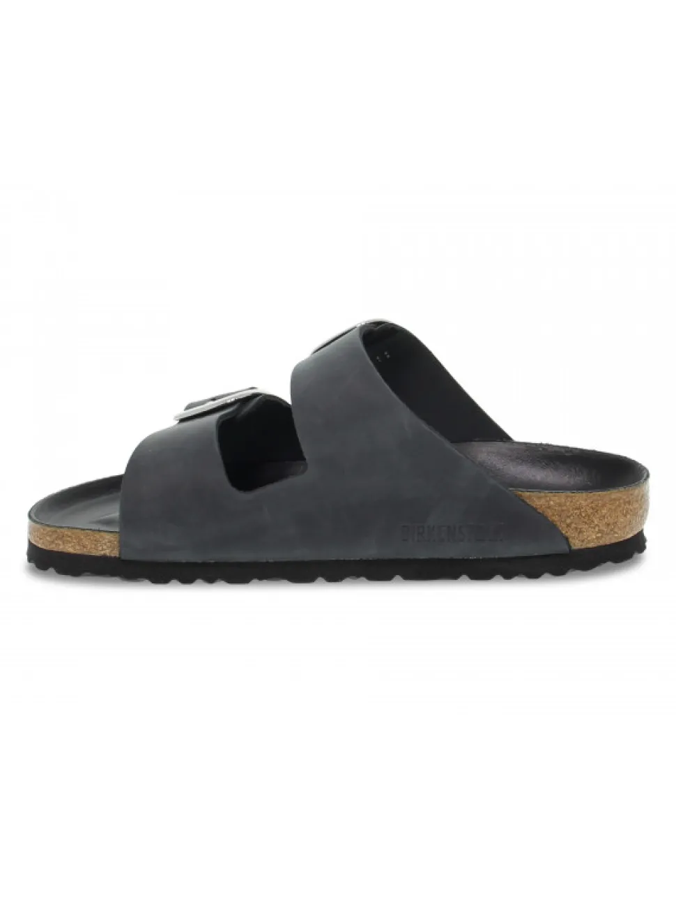 Birkenstock Flat Sandals Arizona Big Buckle In Black Leather^Women Flat Sandals