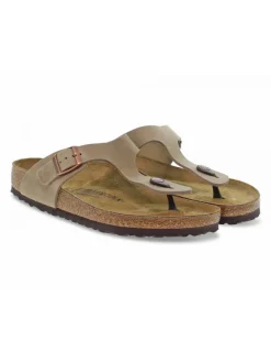 Birkenstock Flat Sandals Gizeh In Tobacco Leather^Women Flat Sandals