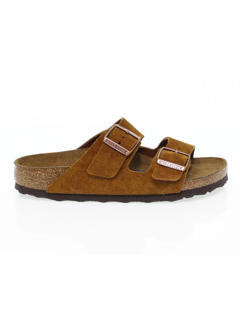 Birkenstock Flat Sandals Arizona Soft Footbed In Ocher Suede Leather^Women Flat Sandals