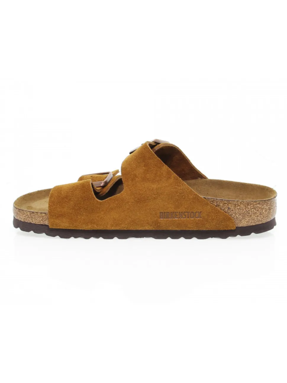 Birkenstock Flat Sandals Arizona Soft Footbed In Ocher Suede Leather^Women Flat Sandals