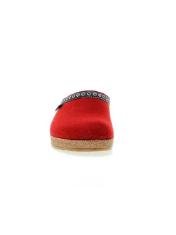 Haflinger Flat Sandals Franzl Rubin Wollfilz In Ruby Fabric^Women Flat Sandals