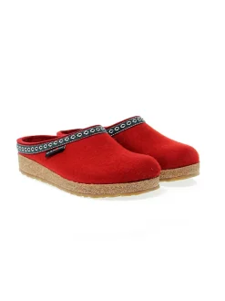 Haflinger Flat Sandals Franzl Rubin Wollfilz In Ruby Fabric^Women Flat Sandals