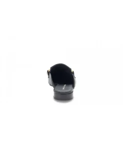 Poesie Veneziane Flat Sandals Sabot Flat Square In Black Leather^Women Flat Sandals