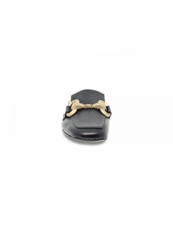 Poesie Veneziane Flat Sandals Sabot Flat Square In Black Leather^Women Flat Sandals