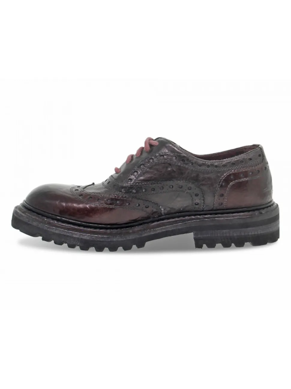 Artisti e Artigiani Flat Shoe Derby Stile Inglese In Bordeaux Leather^Women Flat Shoes