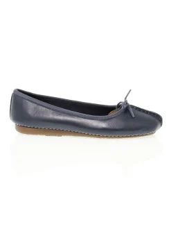 Clarks Flat Shoe Freckle Ice In Blue Leather^Women Flat Shoes