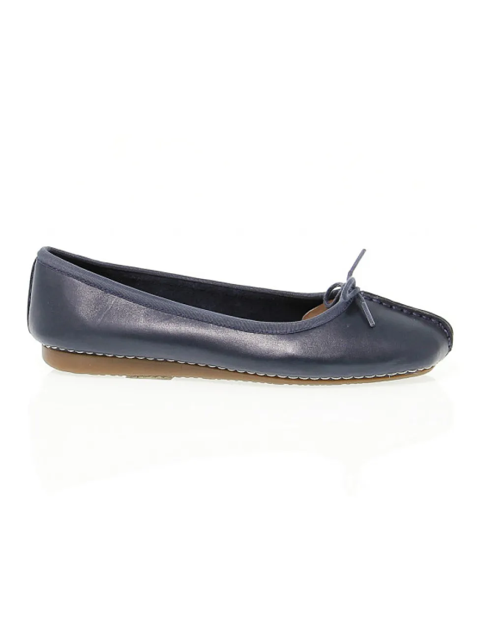 Clarks Flat Shoe Freckle Ice In Blue Leather^Women Flat Shoes