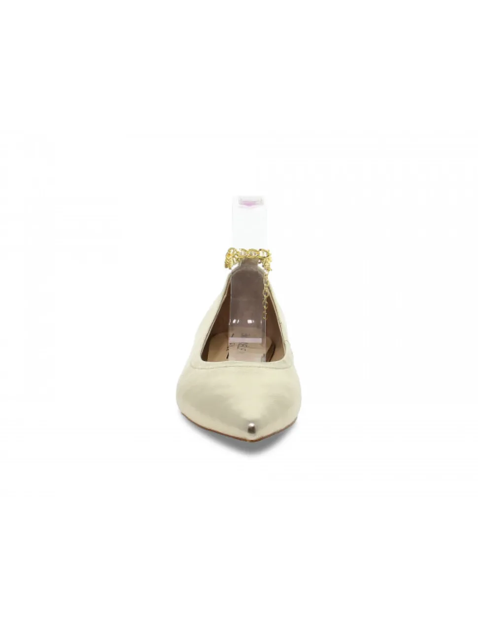 Emanuèlle Vee Flat Shoe Emanuelle Vee Gucci Flat In Platinum Laminate^Women Flat Shoes