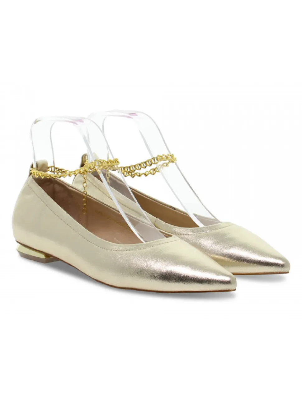 Emanuèlle Vee Flat Shoe Emanuelle Vee Gucci Flat In Platinum Laminate^Women Flat Shoes