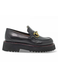Emanuèlle Vee Flat Shoe Emanuelle Vee Mocassino New Crust In Black Leather^Women Flat Shoes