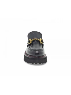 Emanuèlle Vee Flat Shoe Emanuelle Vee Mocassino New Crust In Black Leather^Women Flat Shoes