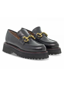 Emanuèlle Vee Flat Shoe Emanuelle Vee Mocassino New Crust In Black Leather^Women Flat Shoes