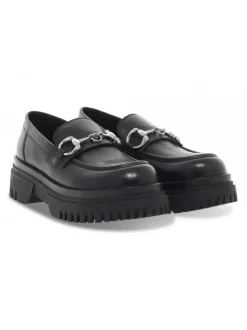 Emanuèlle Vee Flat Shoe Emanuelle Vee Mocassino Gucci In Black Leather^Women Flat Shoes