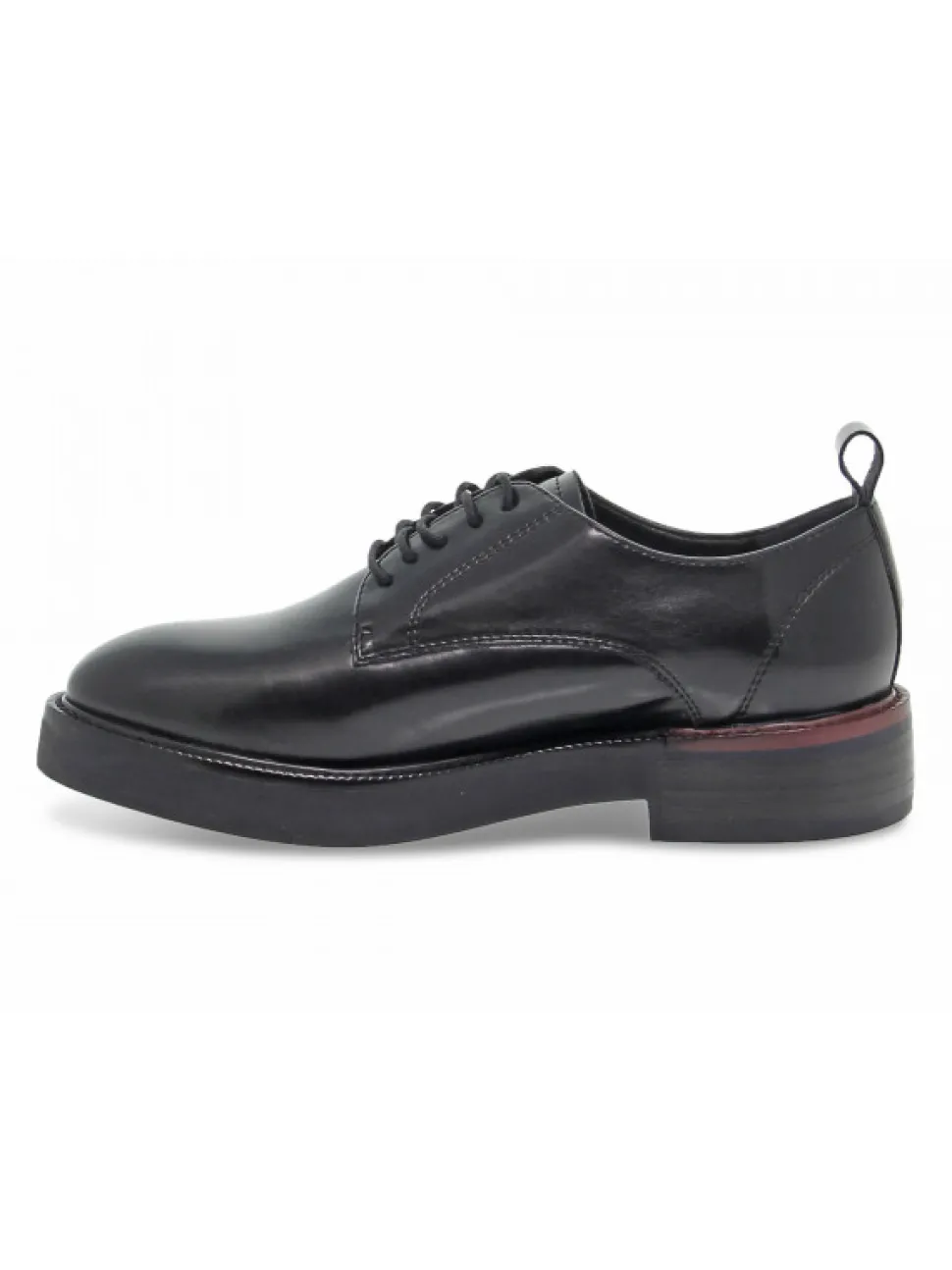 Emanuèlle Vee Flat Shoe Emanuelle Vee Scarpa Allacciata In Black Leather^Women Flat Shoes