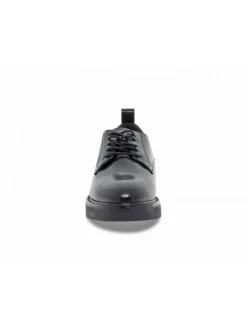 Emanuèlle Vee Flat Shoe Emanuelle Vee Scarpa Allacciata In Black Leather^Women Flat Shoes