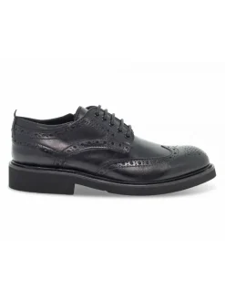 Guidi Calzature Flat Shoe Derby Inglese In Black Leather^Women Flat Shoes