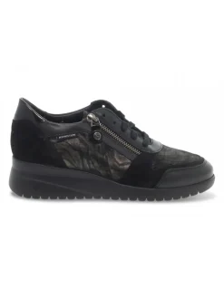 Mephisto Flat Shoe Iasmina In Black Suede Leather^Women Flat Shoes