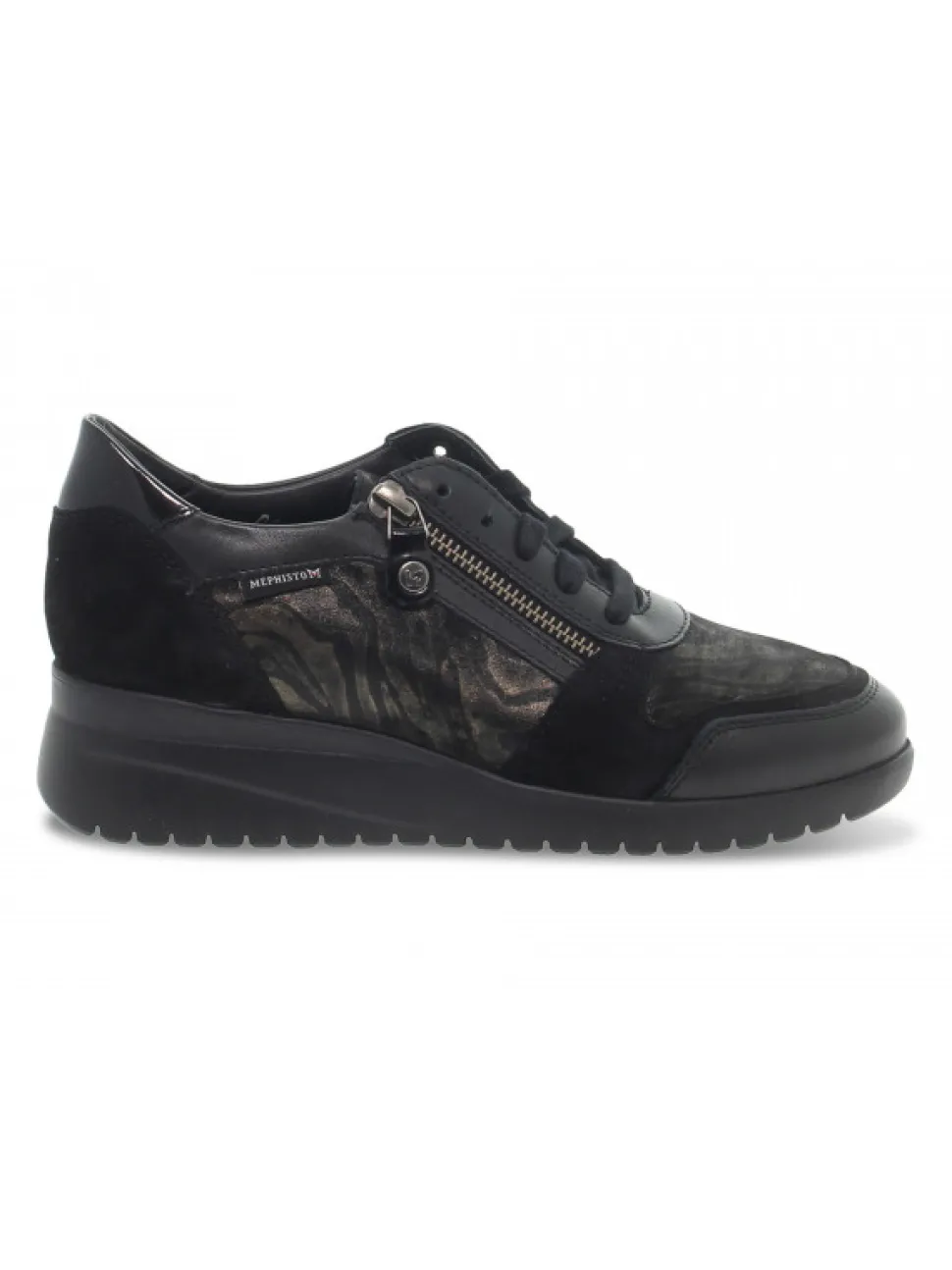 Mephisto Flat Shoe Iasmina In Black Suede Leather^Women Flat Shoes