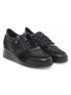Mephisto Flat Shoe Iasmina In Black Suede Leather^Women Flat Shoes