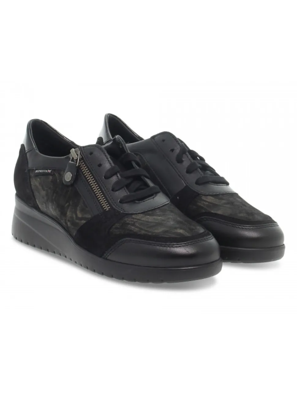 Mephisto Flat Shoe Iasmina In Black Suede Leather^Women Flat Shoes