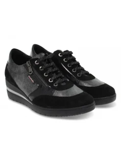 Mephisto Flat Shoe Patrizia Mobils Ergonomic In Black Suede Leather^Women Flat Shoes