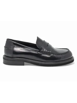 Poesie Veneziane Flat Shoe Stile Inglese College In Blue Brushed^Women Flat Shoes