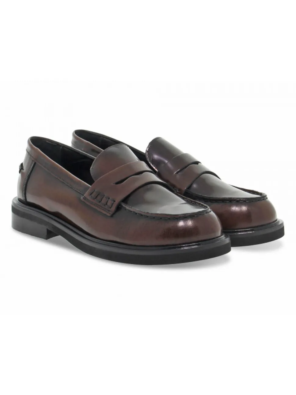 Poesie Veneziane Flat Shoe Stile Inglese College In Cognac Brushed^Women Flat Shoes