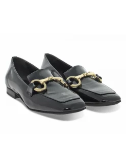 Poesie Veneziane Flat Shoe Gucci Dandy Mocassino In Black Paint^Women Flat Shoes