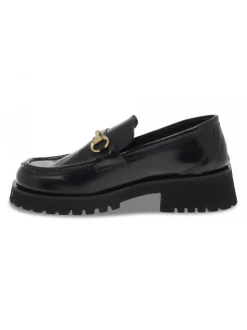 Poesie Veneziane Flat Shoe Stile Mocassino Gucci In Black Brushed^Women Flat Shoes