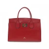 Cuoieria Fiorentina Handbag Bella Large Tote Bag Con Accessorio Metallo In Ruby Saffiano^Women Handbags