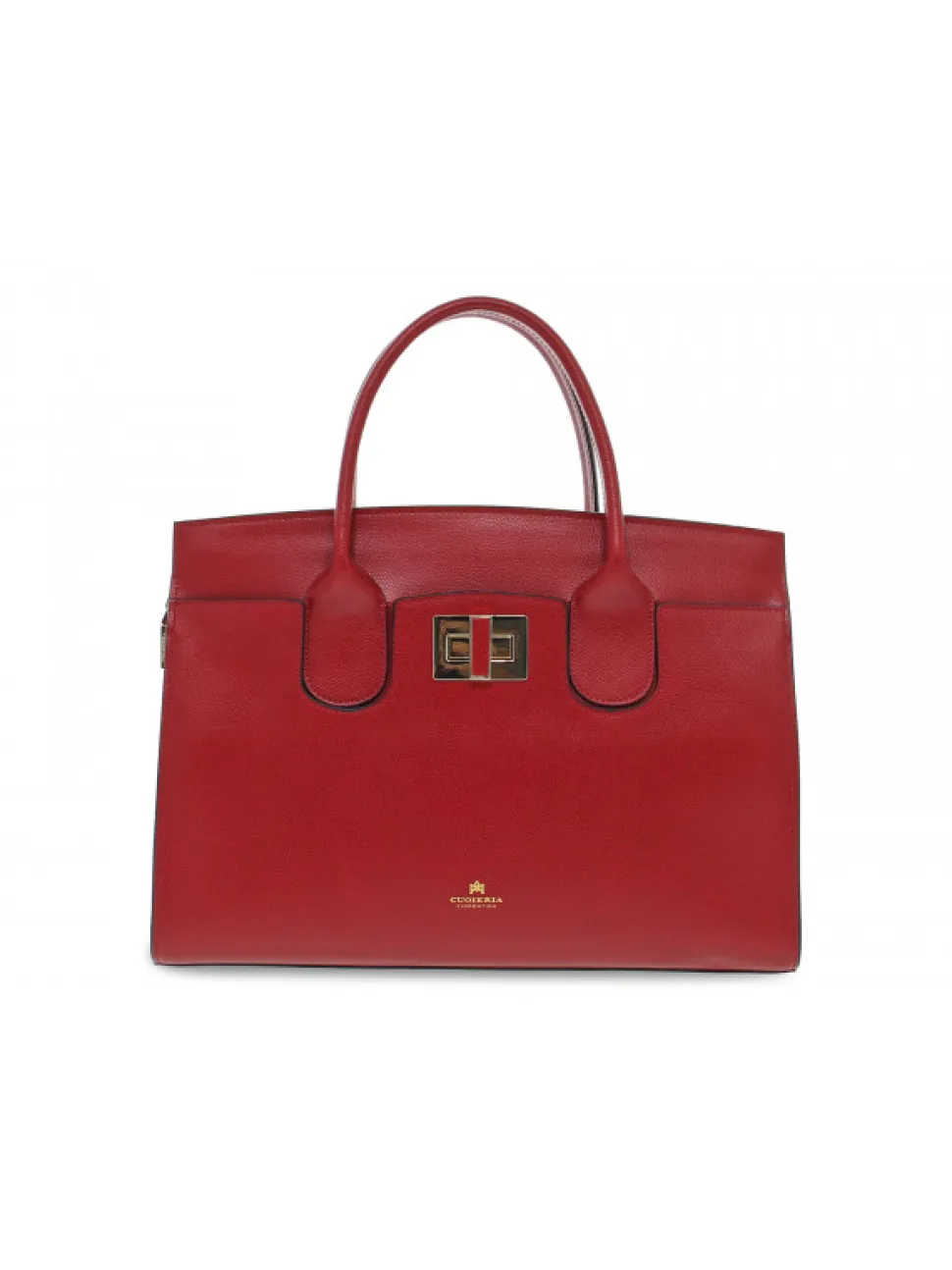 Cuoieria Fiorentina Handbag Bella Large Tote Bag Con Accessorio Metallo In Ruby Saffiano^Women Handbags
