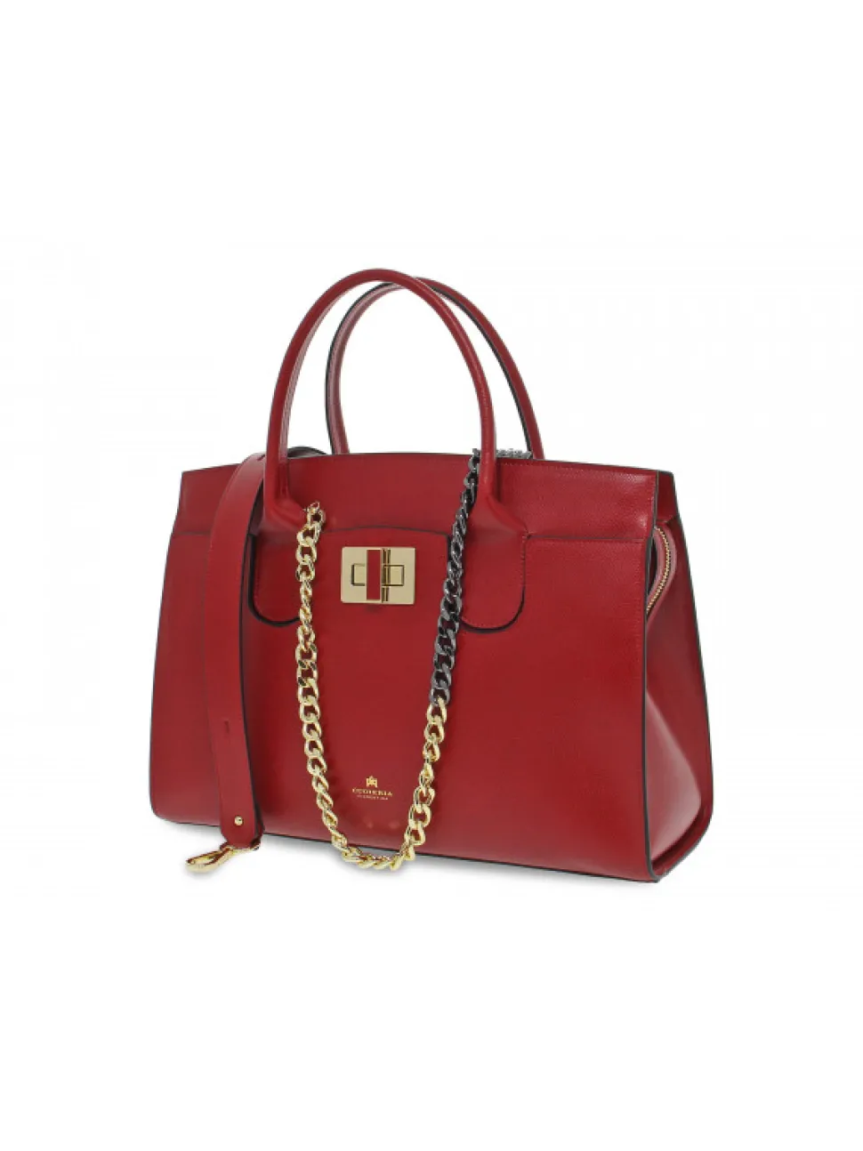 Cuoieria Fiorentina Handbag Bella Large Tote Bag Con Accessorio Metallo In Ruby Saffiano^Women Handbags