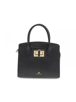 Cuoieria Fiorentina Handbag Bella Mini Tote In Vitello Micro Grain In Black Leather^Women Handbags
