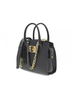 Cuoieria Fiorentina Handbag Bella Mini Tote In Vitello Micro Grain In Black Leather^Women Handbags