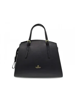 Cuoieria Fiorentina Handbag Alice Big Tote Bag Pentagonale Con Interno Foderato In Black Saffiano^Women Handbags