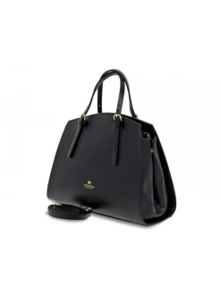 Cuoieria Fiorentina Handbag Alice Big Tote Bag Pentagonale Con Interno Foderato In Black Saffiano^Women Handbags