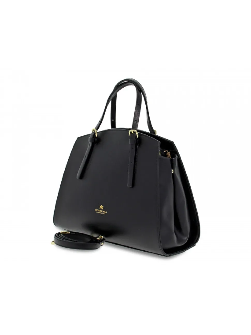 Cuoieria Fiorentina Handbag Alice Big Tote Bag Pentagonale Con Interno Foderato In Black Saffiano^Women Handbags