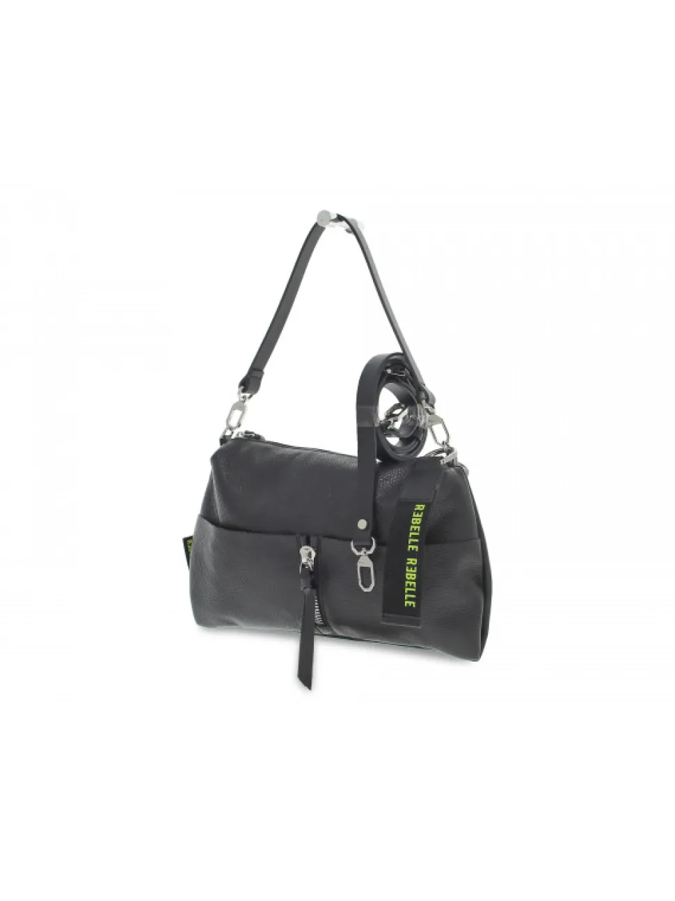 Rebelle Handbag Tecla Baguette Handbag Dollaro Sauge In Black Leather^Women Handbags