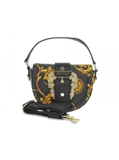 Versace Jeans Couture Handbag Jeans Couture Sketch 2 Bag Baroque Buckle In Black Saffiano^Women Handbags