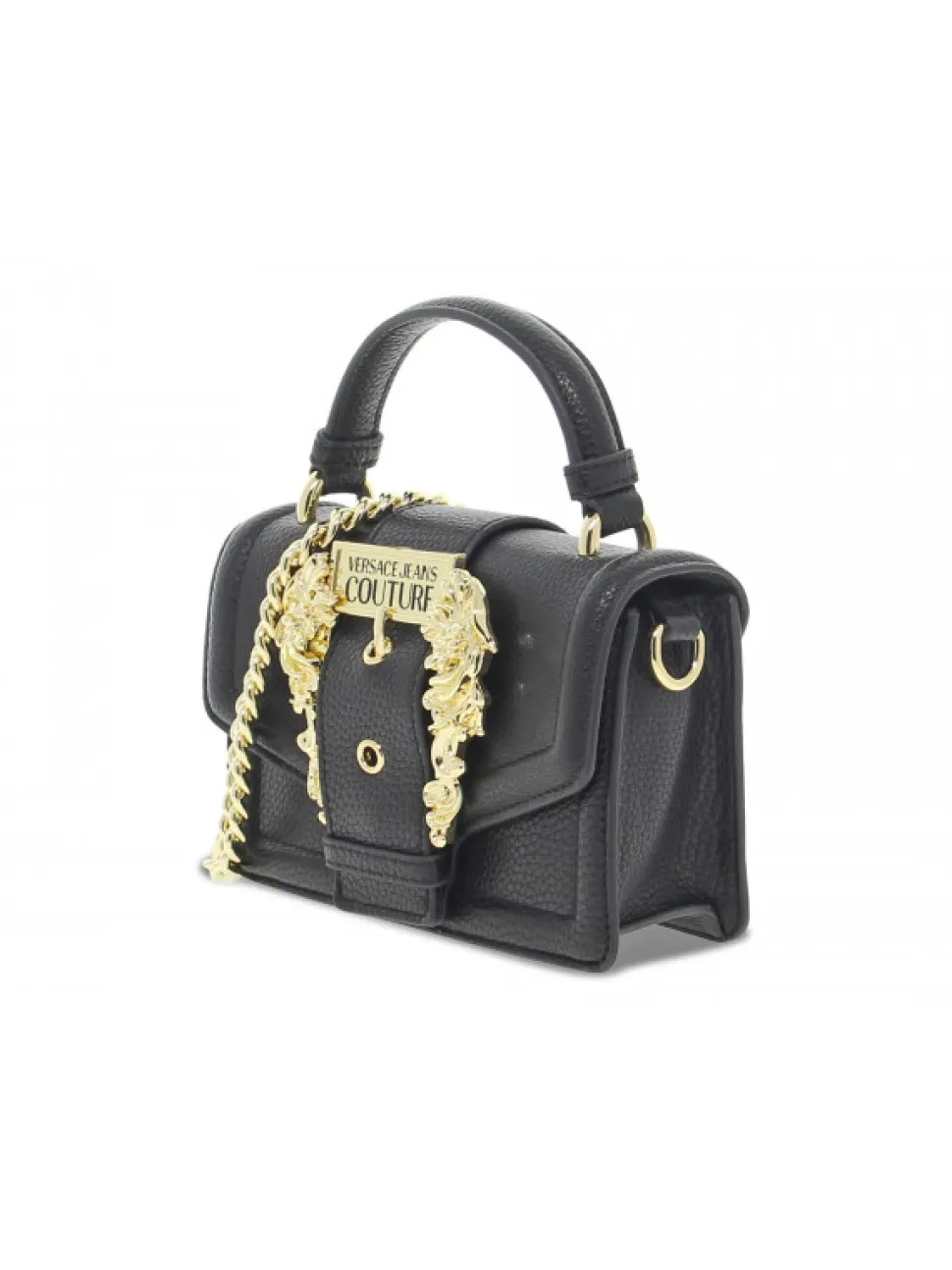 Versace Jeans Couture Handbag Jeans Couture Range F Sketch 6 Bags Grainy Buckle In Black Saffiano^Women Handbags