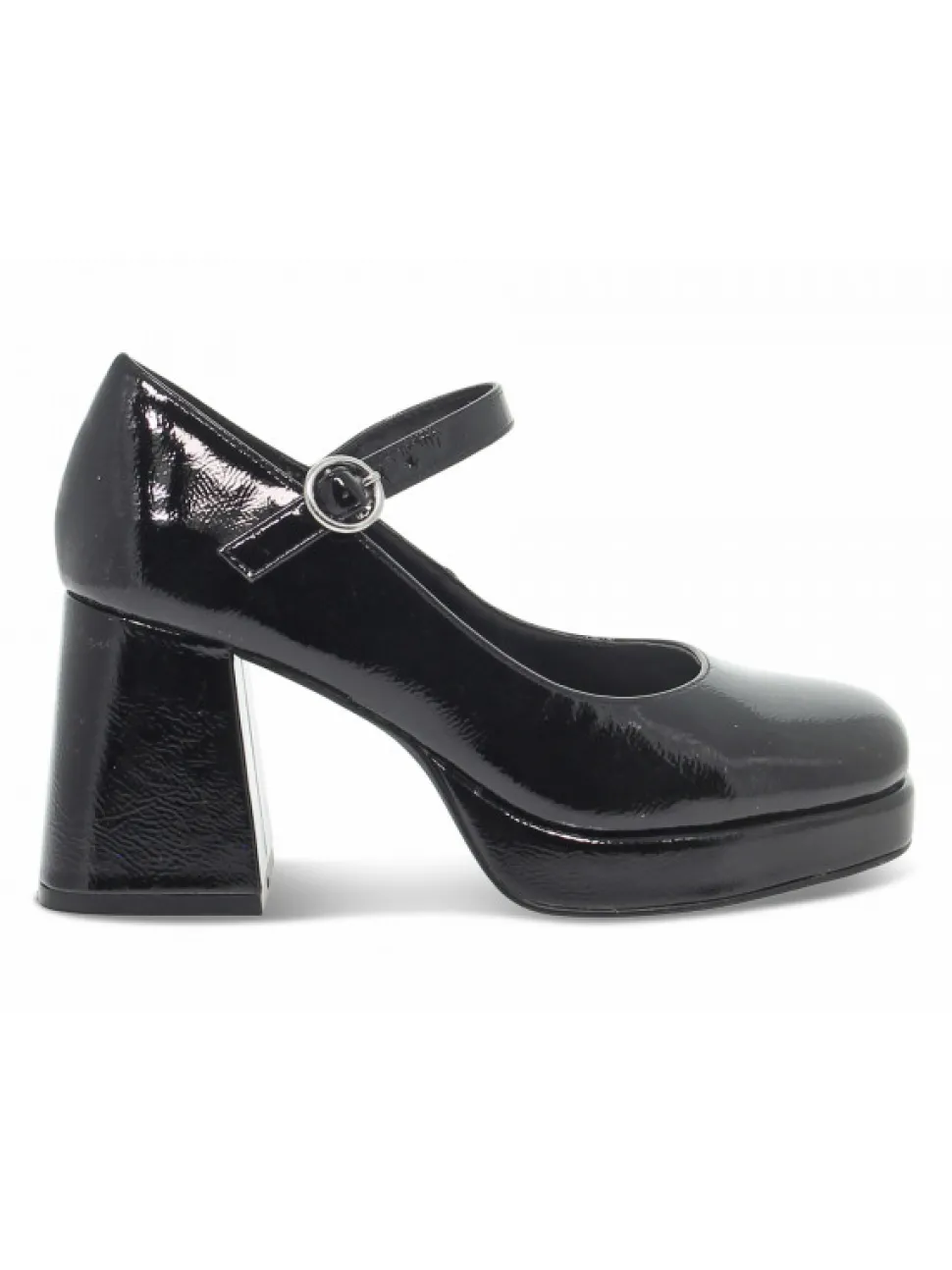 Steve Madden Heel Mingle Black Patent In Black Paint^Women Heels