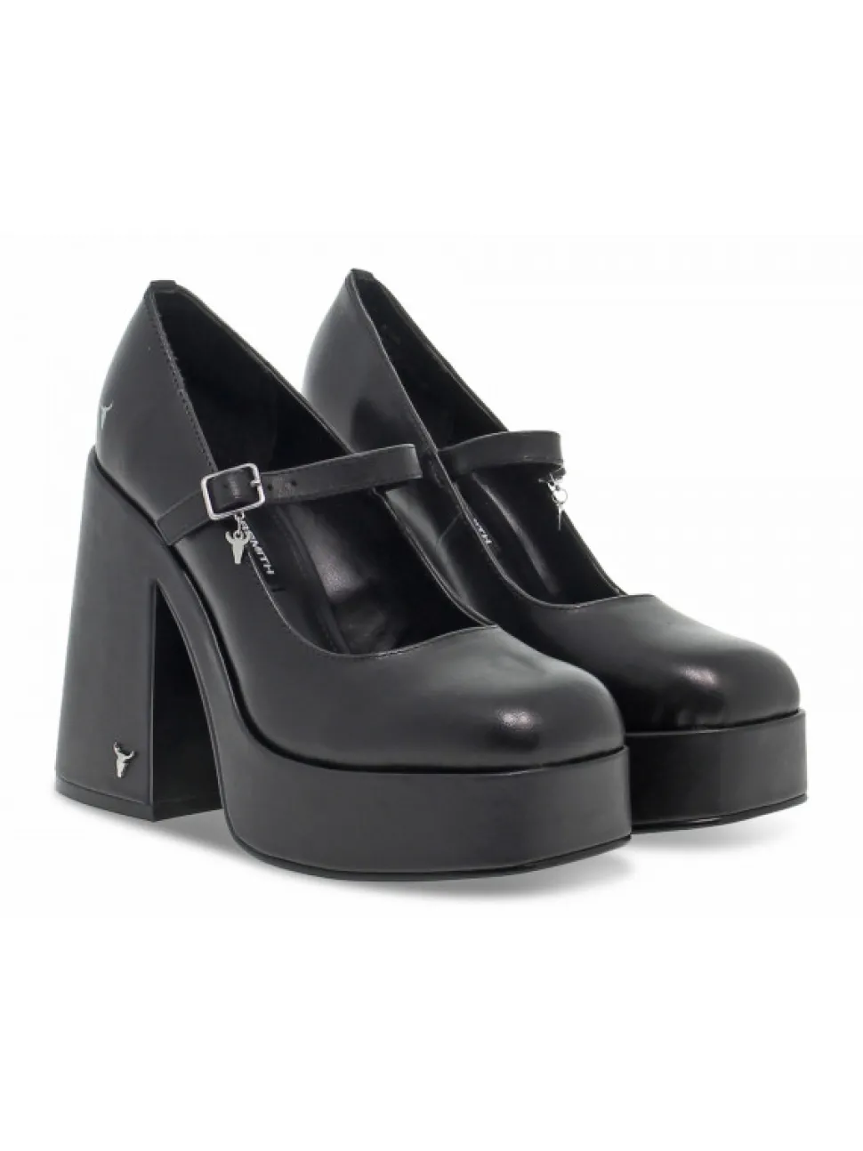Windsor Smith Heel Kisses Black Sophia In Black Leather^Women Heels