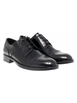 Antica Cuoieria Lace-Up Shoes Stile Inglese In Black Brushed^Men Lace-Up Shoes