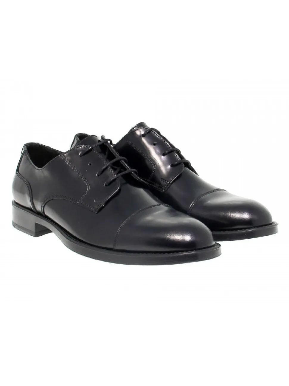 Antica Cuoieria Lace-Up Shoes Stile Inglese In Black Brushed^Men Lace-Up Shoes