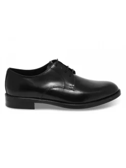 Antica Cuoieria Lace-Up Shoes Stile Inglese In Black Brushed^Men Lace-Up Shoes