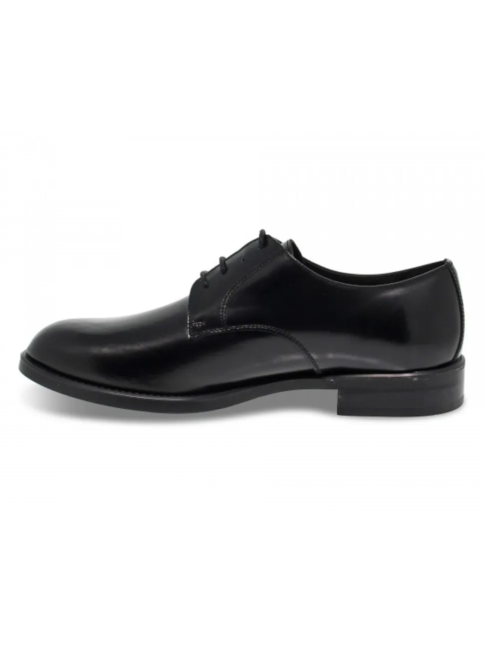 Antica Cuoieria Lace-Up Shoes Stile Inglese In Black Brushed^Men Lace-Up Shoes